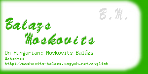 balazs moskovits business card