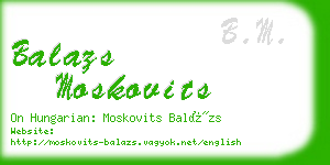 balazs moskovits business card